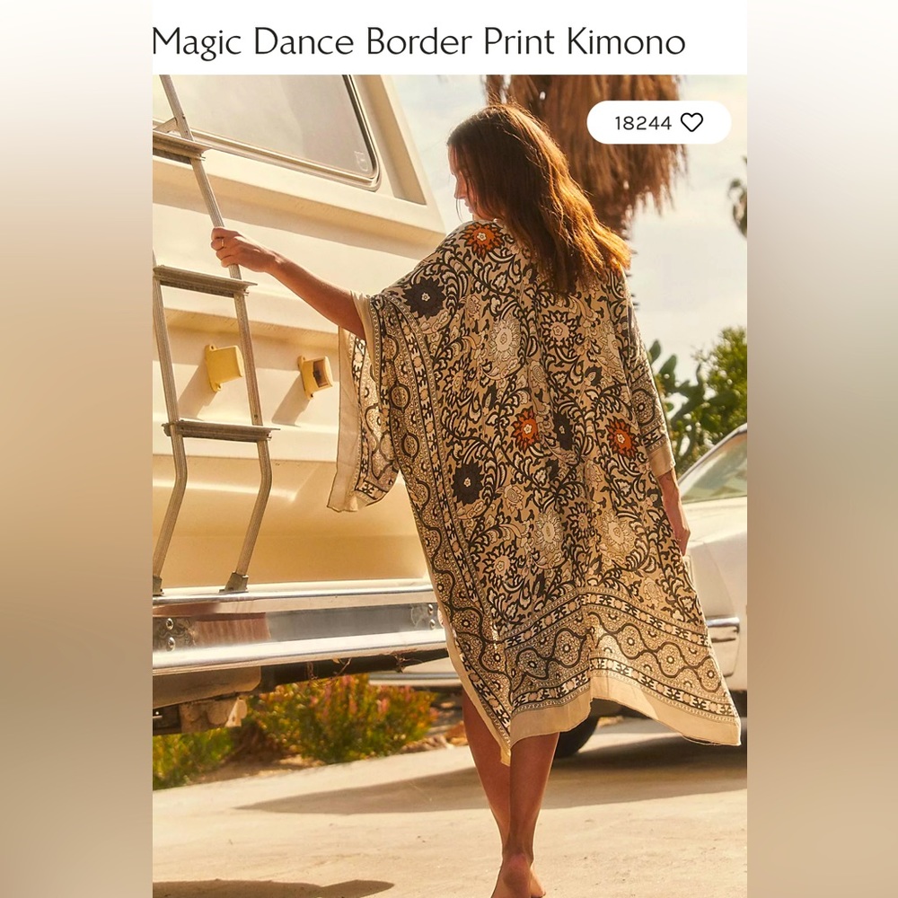 Free People Magic Dance Border Print Kimono